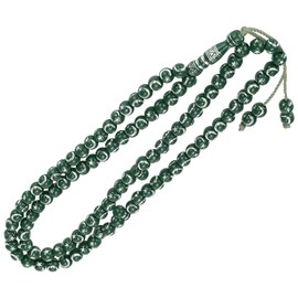 Muslim Rosary Beads, Gilding Rosary Beads Muslim Prayer Beads for Men and Women Islamic Prayer Beads Tasbih Beads Necklace(Green)