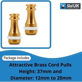 Solid Brass Pull Cord Weight Roman Blind with Rubber Ring Blind Cord Pull Handle Kitchen Hanging Switch for Bathroom Light and Ceiling Fans Pack of 2