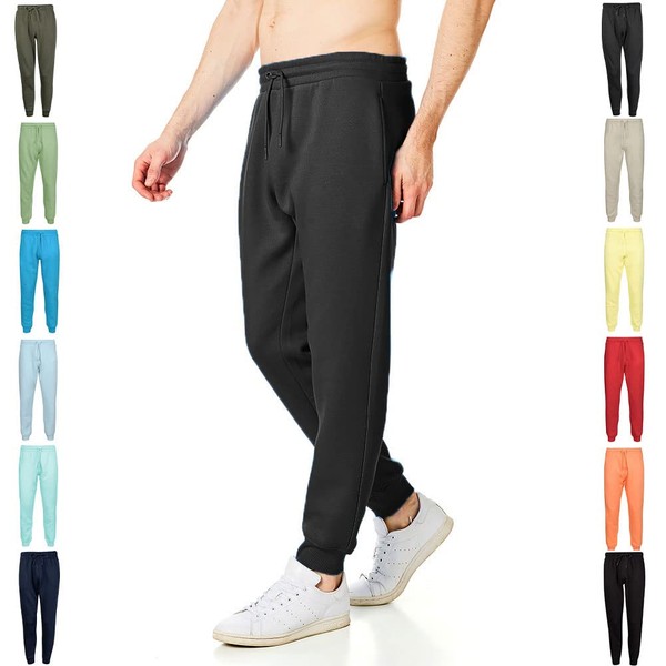 RIPT Essentials RCPNT764 Pantalon de survêtement de jogging doux au toucher pour homme, Black, Medium