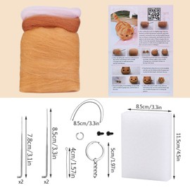 Needle Felting Kit, Animals Needle Felting Set, Felting Wool Set with Felting Tool and Instruction for for Hand Spinning Needle Felting DIY Crafts
