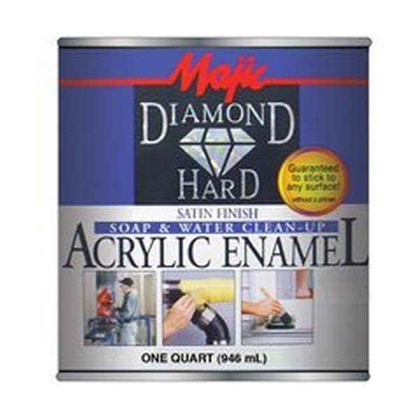 Majic Paints 8-1520-2 Diamond Hard Acrylic Enamel Premium Paint, 32 Fl Oz (Pack of 1), Satin White