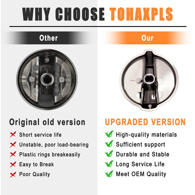 WB03T10284 Oven Knobs Replacements for GE, Stove Knobs for GE