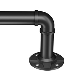Black 1-inch diameter curtain rod: suitable for windows 144-168"wide, adjustable curtain rod, modern minimalist design, indoor/outdoor use, 32-168" long