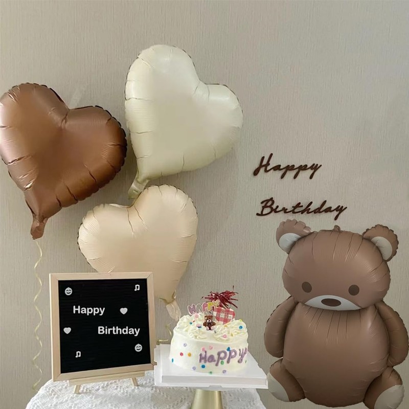 TUEPULL 35" Bear Foil Balloons for Birthday Anniversary Bear Theme