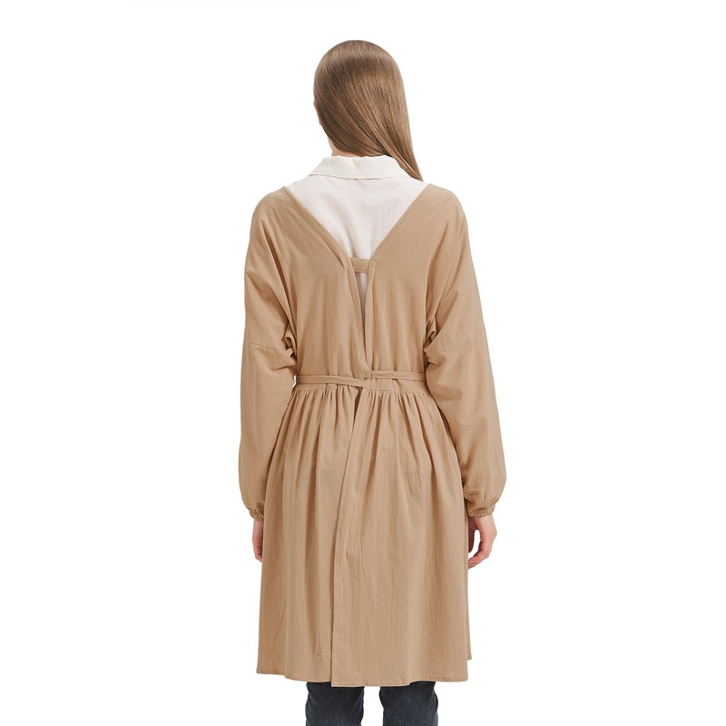 Nanxson Cotton linen apron women long sleeve apron cooking apron