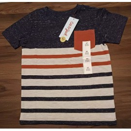 Cat & Jack Toddler Boy Size 4T Navy Blue Striped Short-Sleeve Casual Top Pocket Cat & Jack