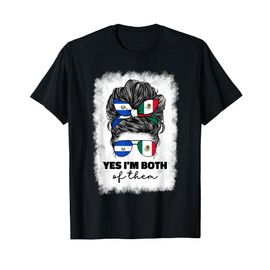 Half Mexican And Salvadorian Mexico El Salvador Flag Girl T-Shirt