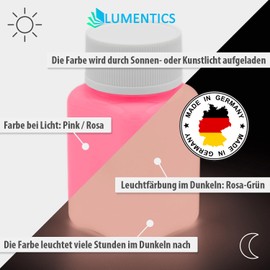 LUMENTICS Premium Glow Paint, Pink, 100 g, Glow in the Dark Paint, Glow in the Dark UV Colour for Painting with Glow Effect, Phosphorescent