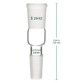 Funchem Enlarge Adapter, High-Quality Laboratory Glassware Connector, Borosilicate Glass, for Adapting Lab Equipment, 29/42 to 24/40 Joint
