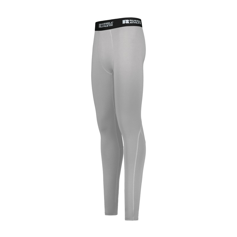 Russell Athletic Compression Full Length Tight Grid Iron Silver L