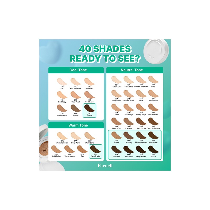 PARNELL [PARNELL]*new* Cicamanu Serum Cushion (40 colors)