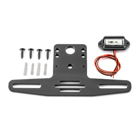 WeiSen UTV Universal License Plate Bracket with LED Light Aluminum License Holder Frame Compatible with Polaris RZR Ranger General Maverick X3, black