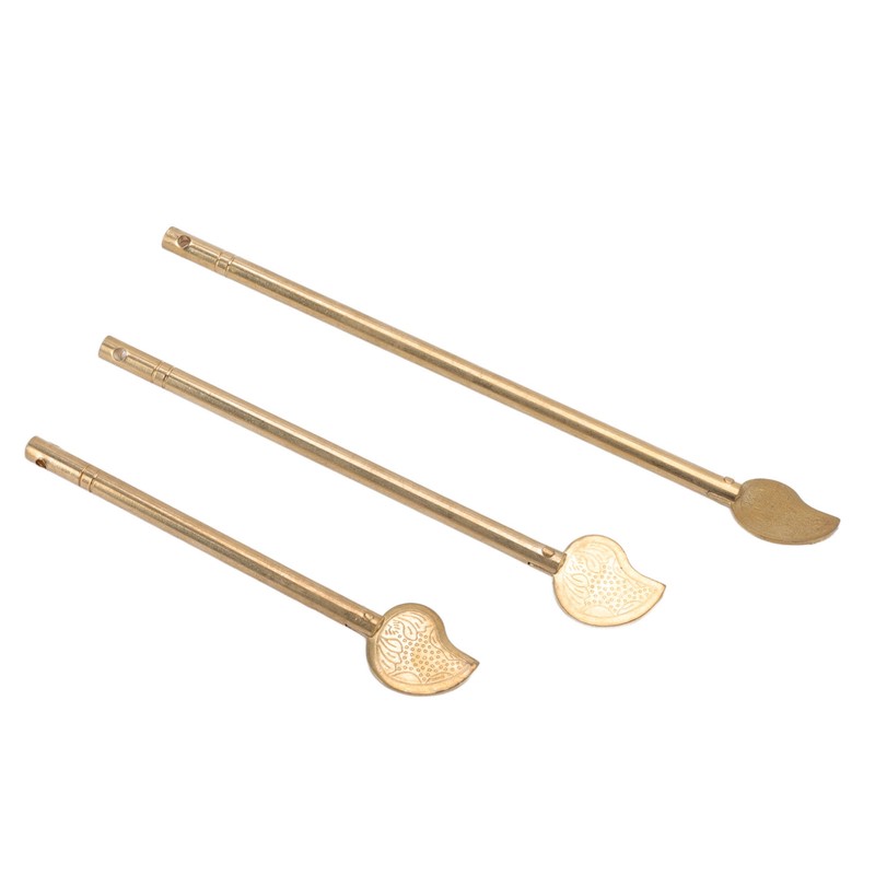 3PCS Cabinet Key Latch Leaf Shaped Cabinet Locking Pin Brass