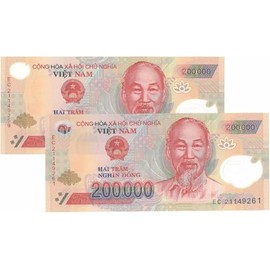 WORLDCOLLECTOR 2 x 200,000 Dong, Uncirculated UNC. Total 400,000 VND