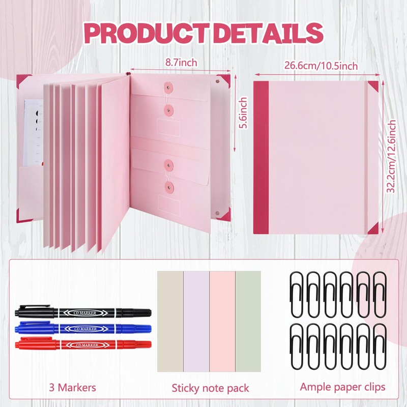MotiMind 2 Pack Folio Document Organizer with Labels Folio Folders