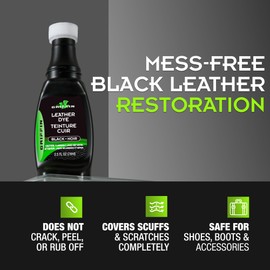 Griffin Black Leather Dye for Shoes & Boots – 2.5oz – Repairs Scuffs, Scratches & Fading – Permanent Leather & Suede Dye for Furniture, Car Seats, Jackets, Upholstery & More – Made in USA