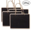 SUPVOX 4pcs Mini Hanging Chalkboard Signs Wooden Frame Rectangle Double-Sided