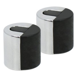 COM-FOUR 2x zinc door stopper with scandium alloy, bottom door stopper with rubber buffer and fixing material, 4 x Ø 4 cm (Zinc with scandium alloy Ø 4 cm - 02 pieces)