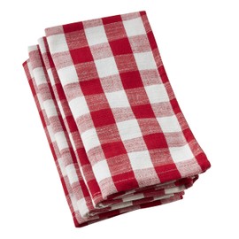 SARO LIFESTYLE 590.R20S Collection Gingham Design Napkins (Set of 4) 20" Red