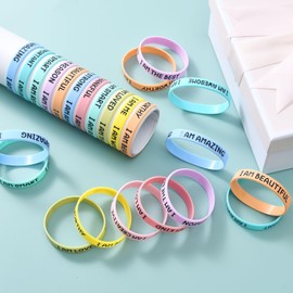 IDREAMBAND 20 Pieces Motivational Wristbands For Students , Colorful Inspirational Rubber Bracelets, Classroom Prizes/Gifts For Students. Party Supplies，Birthday Gifts，School Prizes For Teens Kids