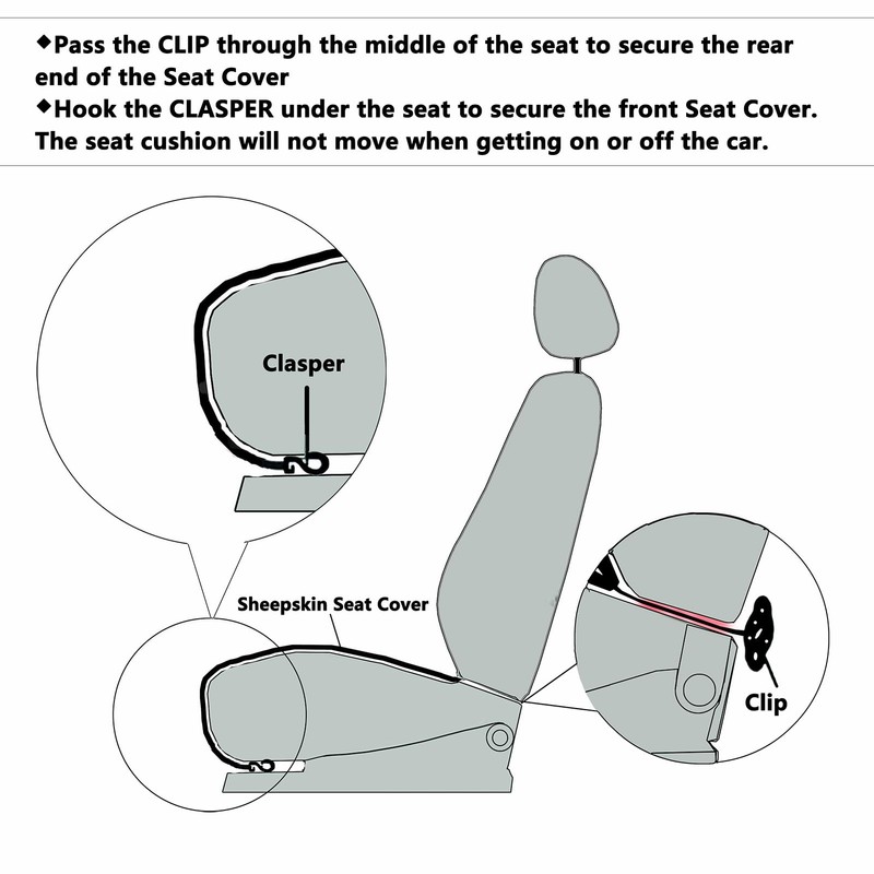 OGLAND 2 Pack Fluffy Genuine Australia Sheepskin Car Seat Cover