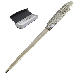 Cavagnini, Elegant Stainless Steel Pewter Letter Opener with Gift Box (Feather)