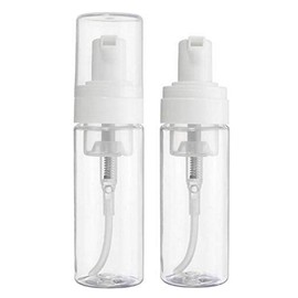 2 x 100ml Empty Transparent Plastic Foam Pump Dispenser Foaming Liquid Soap Dispenser Travel Foaming Bottle for Hand Soap Shampoo Cosmetic