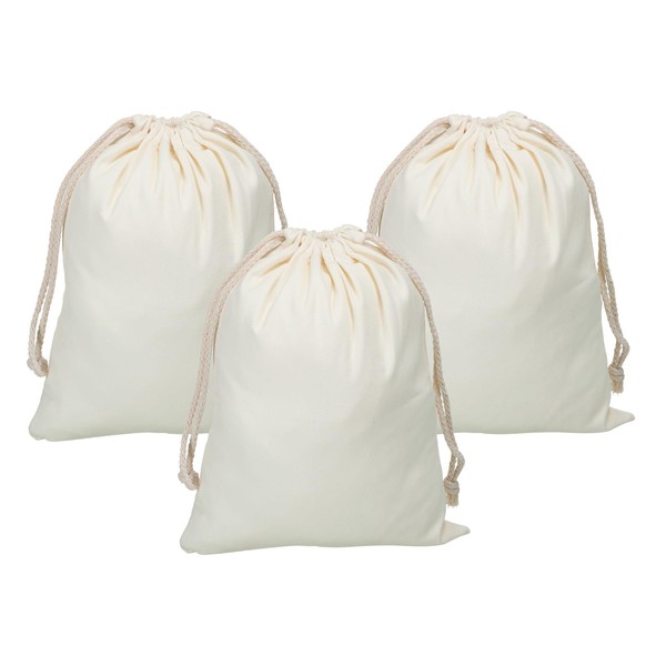 PATIKIL Reusable Drawstring Bags, 10x12.6 Inch 3 Pack Multipurpose Washable