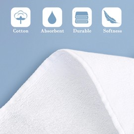 VOOVA & MOVAS White Hand Towels Set of 2, 15"x25" - 100% Cotton | Soft | Absorbent | 400GSM | Light | Fluffy, Guest Towels for Bathroom | SPA | Gym，White Hand Towels with Black Trim