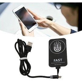 Dpofirs Receptor QC USB C, Receptor de Carga Inalámbrico Delgado, Tipo C Receptor de Carga Inalámbrico de Succión Magnética de Doble Propósito,