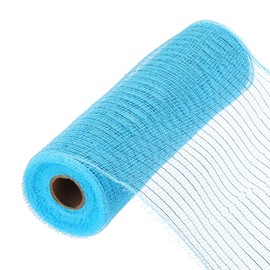 MECCANIXITY 10 Inch Glitter Poly Burlap Mesh for Wreath, Decorative Mesh Fabric Ribbon 10 Yard for Fall Easter Christmas Flower Bow, Sky Blue