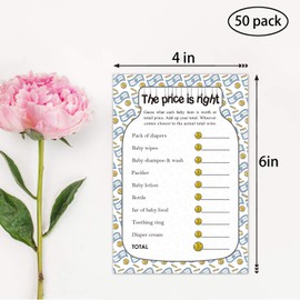 The Price Is Right Baby Shower Game Ideas, 50 cards Fun Baby Shower Game for Boys, Girls, Fun Party Activities Card for Couples Decorations Supplies.
