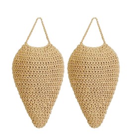 Ginobili 2 Pack Large Crochet Wasp Nest Deterrent Hanging Fake Nest Wasp Nest Decoy Hanging Wasp Deterrent Wasp Deterrent