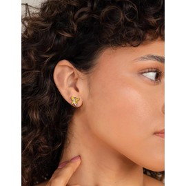 RANDES Yellow Dragonfly Earrings 925 Sterling Silver Studs Marquise Cut November Birthstone Stud Earring Citrine Earrings for Women