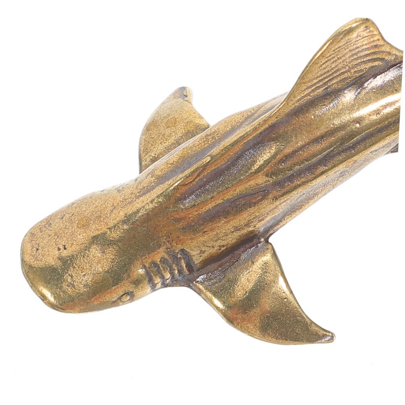 Zerodeko Brass Shark Decor Creative Indoor Tabletop Ornament Unique Shark