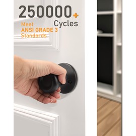 Brotima Dummy Door Knob, Matte Black No Lock Single Sided Tulip Style Knobs without Locking, Non-Turning for Interior Use, 1 Pack