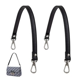 Leather Adjustable Replacement Strap Shoulder Bag Cross Body Bag Purse Handbag For Women, Black PU Leather Purse Strap – 14.17 Inch Replacement Handle with Metal Swivel Clasps