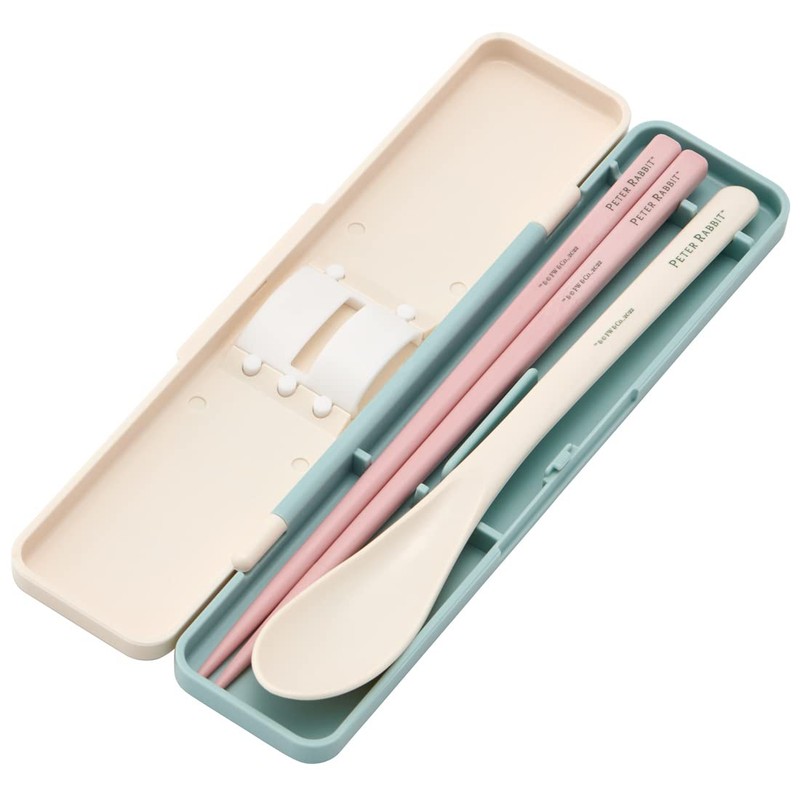 Skater CCS3SAAG-A Peter Rabbit Chopsticks & Spoon Set, Antibacterial, 7.1