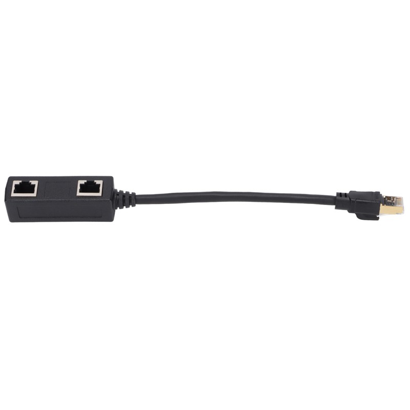 Ethernet Splitter Practical Stable Reliable Durable Black CAT8 Network Cable