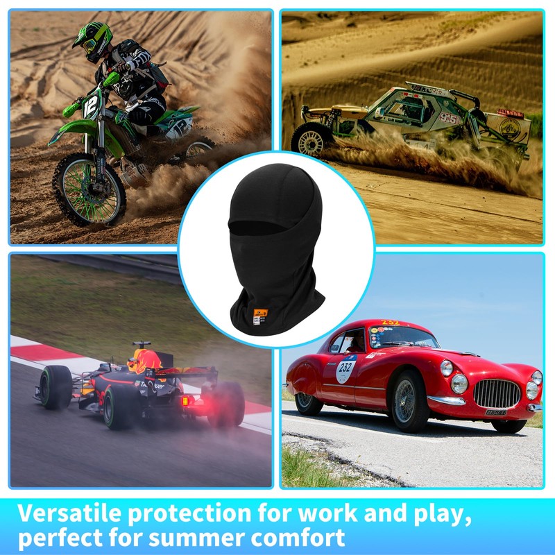 LANLFY Summer FR Balaclava, Black-2pcs, One Size