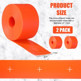 Pushglossy 2 Pcs Perforated Orange Strips for Electrical Wire Orange Marking Strips for Rough in Industrial Commercial Jobs, Hold Wire in Place, Cable Holder for Drywall, Color Coding