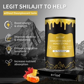 Taste of Honey Shilajit | Pure Himalayan Shilajit | Ashwagandha, Gokshura | Fulvic Acid & 85+ Trace Minerals for Men, Women | Non-GMO | Lab Tested | 30 Sticks