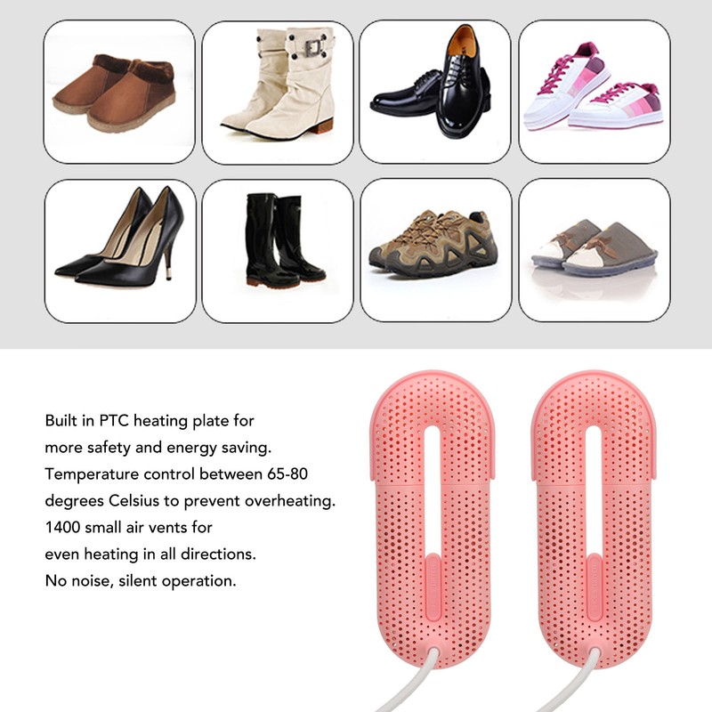 Shoe Dryer Odor Elimination Timer Function Stretchable Noiseless Anti Overheating