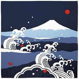 HAMAMONYO Furoshiki(35.5 in.) 'Mt.Fuji and Big Waves'