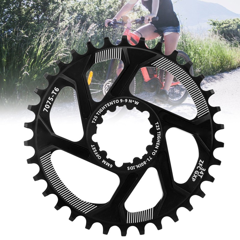 Bike 34T Single Speed Chainring 6mm Offset Direct Mount Narrow