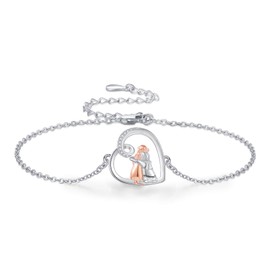 CHENGHONG Dog Bracelet for Women 925 Sterling Silver Labrador Bracelet Herz Dog Jewellery Labrador Gifts for Labrador Lovers