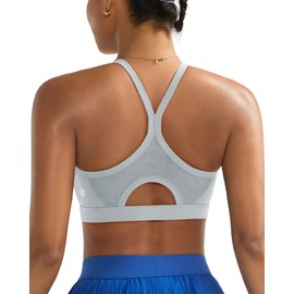 Running GIRLSports Bra for Women, Molded Cup Strappy Plus Size Sports Bra High Impact Workout Bras for Women(3057_Grey_L)