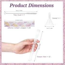 LiveBe Tampon Flask Set Included Tube Flasks for Women Flask Containers Tampon Reusable Wrappers Funnels for Cruise Event (38, Elegant leaf)