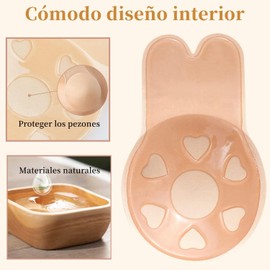 Sujetador Adhesivo Push up 2 Pares, Cubre Pezones Invisible para Mujer Levantamiento de Senos Impermeable Cubierta, Transpirable Brasier sin Tirantes,Pezoneras de Silicona Reutilizable