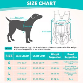 Lukovee Dog Backpack Carrier, Legs Out Easy-fit Dog Front Carrier for Small Medium Dogs,Adjustable Hands Free Dog Chest Carrier for Hiking Cycling (Black,X-Large)